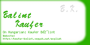 balint kaufer business card